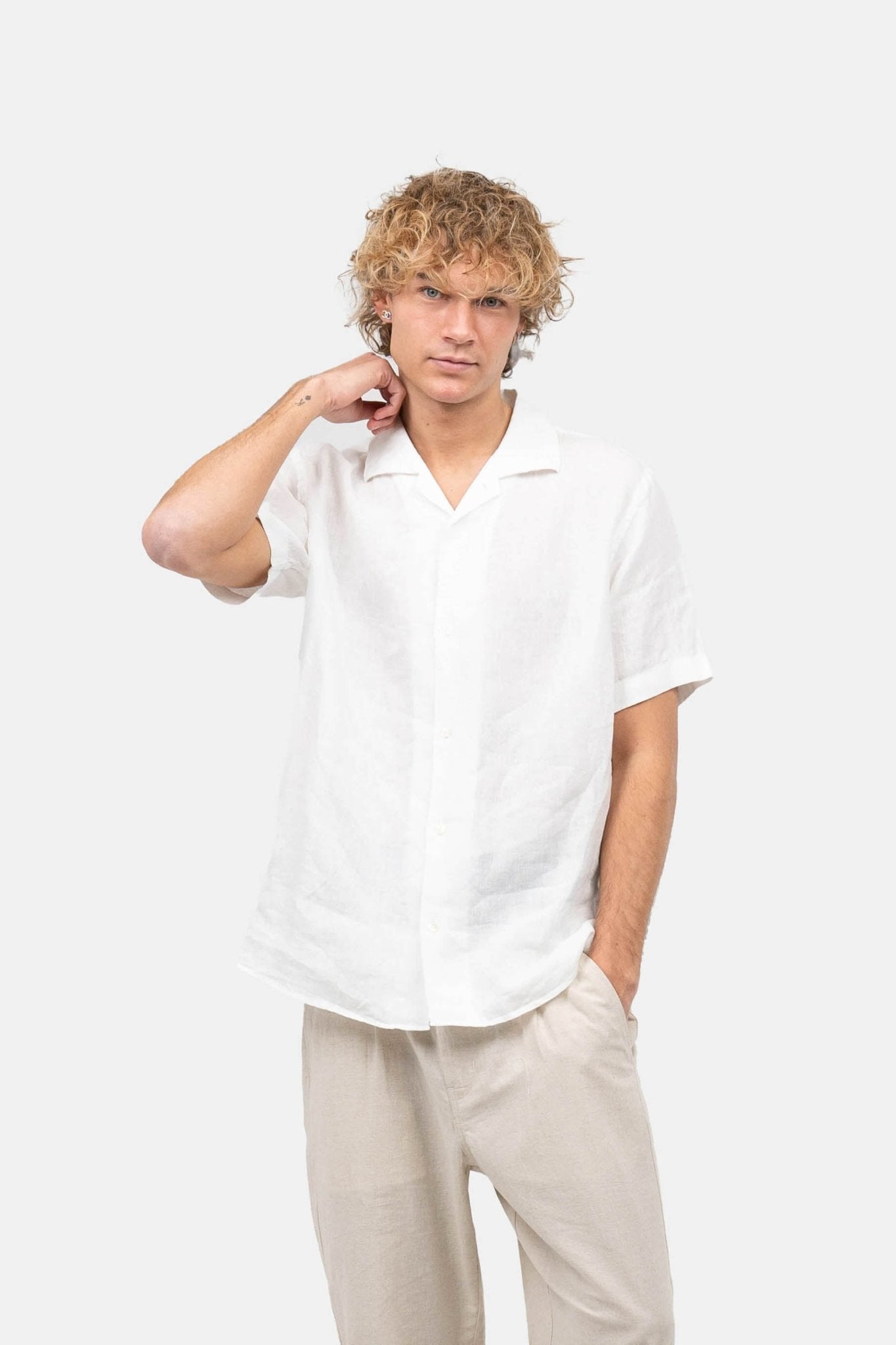 Kortærmet Hørskjorte Hvid | Skagen-clothing.dk